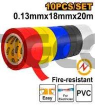 INGCO Набор цветной ленты электроизоляционной ПВХ/ 18х20х0,13 мм