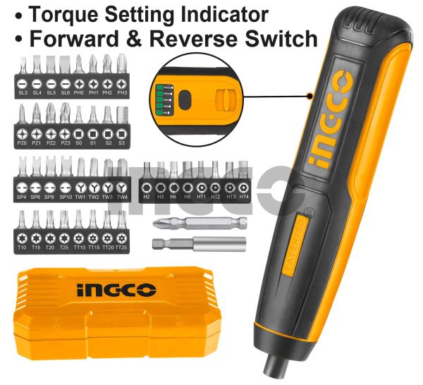 INGCO Отвертка аккумуляторная INDUSTRIAL Li-Ion 4W