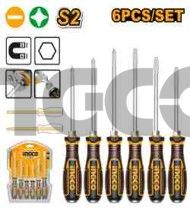 INGCO Набор ударных отверток 6 шт сталь S2