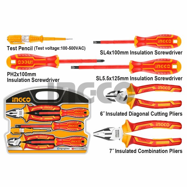 INGCO Набор диэлектрического инструмента INDUSTRIAL 6 шт