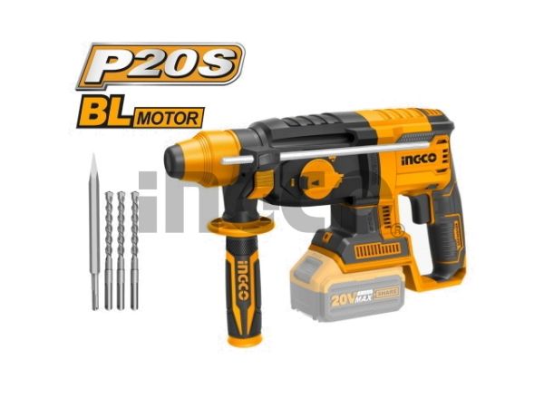 INGCO Перфоратор аккумуляторный бесщеточный INDUSTRIAL 20W Li-ion SOLO/ SDS-Plus/ 2.0 Дж