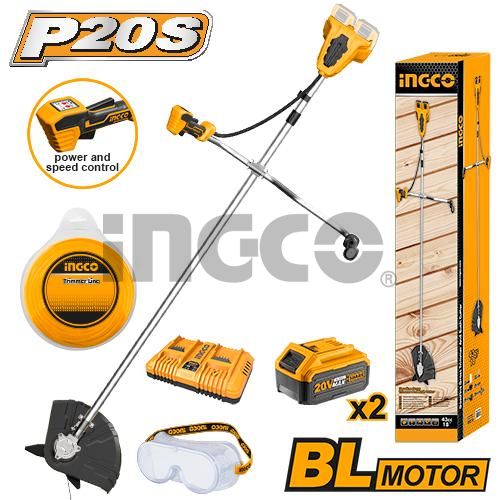 INGCO Триммер-кусторез аккумуляторный Li-Ion 40W /40W/Скорость холост. хода: 0-5500 0-6500 об/мин/Ди