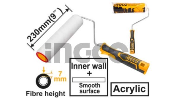 INGCO Валик малярный INDUSTRIAL 230 мм/ ворс 7 мм полиакрил