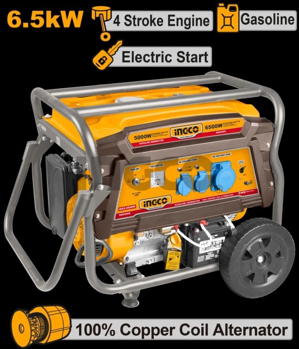 INGCO Генератор бензиновый INDUSTRIAL 6,5 кВт 220 В