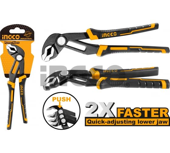 INGCO Клещи переставные INDUSTRIAL 250мм 10" CrV/ захват 45мм