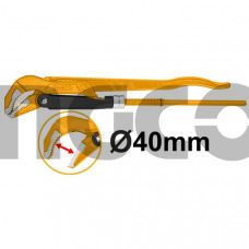 INGCO Ключ трубный рычажный 1" тип 45°/ Ø зажима 40 мм