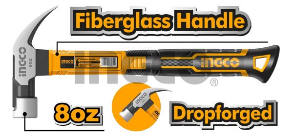 INGCO Молоток-гвоздодёр INDUSTRIAL 220гр./08oz