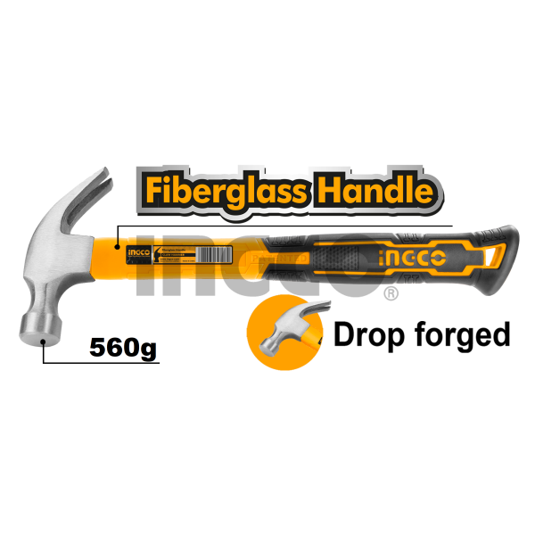 INGCO Молоток-гвоздодёр 560гр./20oz