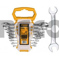 INGCO Набор гаечных ключей рожковых INDUSTRIAL 8 шт 6-22 мм