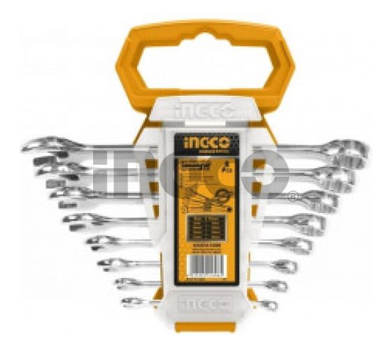 INGCO Набор комбинированных ключей INDUSTRIAL 8 шт 6-19 мм