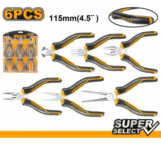 INGCO Набор мини-плоскогубцев Super Select 6 предметов