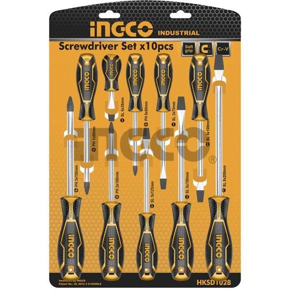 INGCO Набор отверток 10 шт INDUSTRIAL