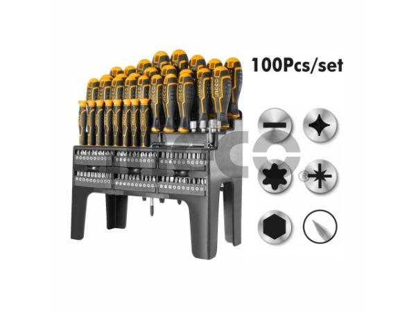 INGCO Набор отверток и бит 100 шт