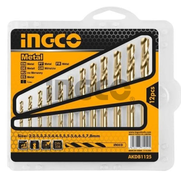 INGCO Набор сверл по металлу HSS 12 шт