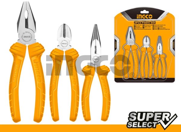 INGCO Набор шарнирно-губцевого инструмента Super Select 3 предмета