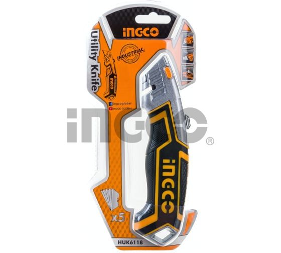 INGCO Нож универсальный INDUSTRIAL 180х45 мм/ в комплекте 5 лезвий SK5