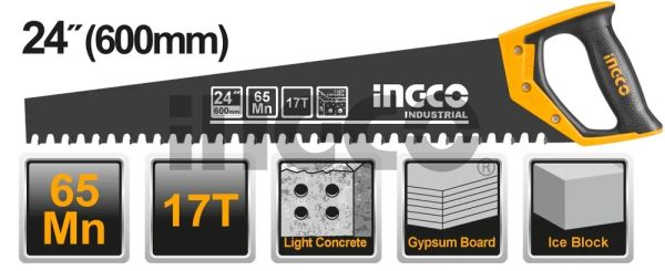 INGCO Ножовка по пенобетону INDUSTRIAL 600мм 65Мн 17TPI