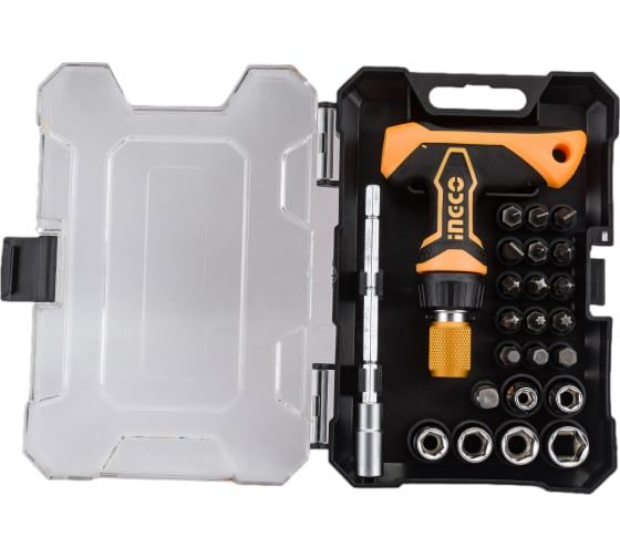 INGCO Отвертка реверсивная Т-образная с набором бит 24 шт