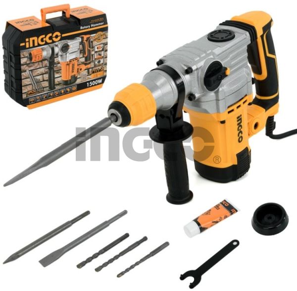 INGCO Перфоратор INDUSTRIAL 1500 Вт SDS-plus Сила удара: 5,5 Дж/ Ø сверления 13мм
