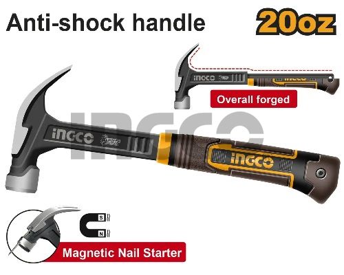 INGCO Молоток-гвоздодёр SUPER INDUSTRIAL 560гр./20oz