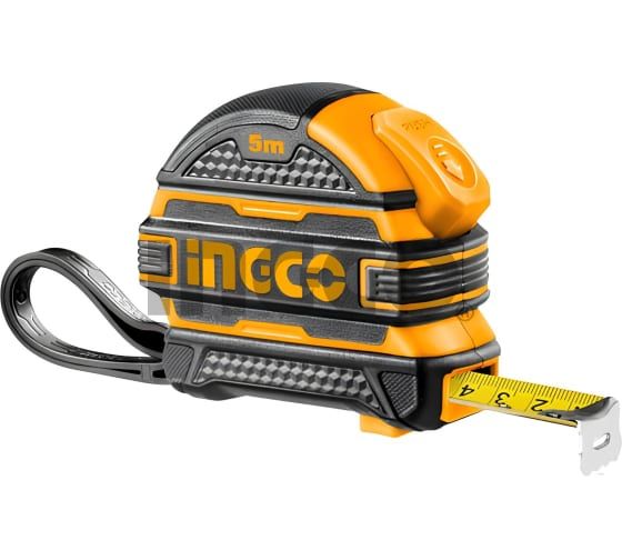 INGCO Рулетка измерительная 5м х 25мм/ ударопрочный обрезиненный корпус