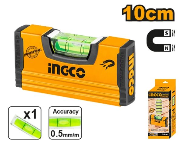 INGCO Уровень компактный с магнитом INDUSTRIAL 10 см