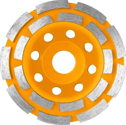 INGCO Чашка алмазная шлифовальная двухрядная 125х22 мм /