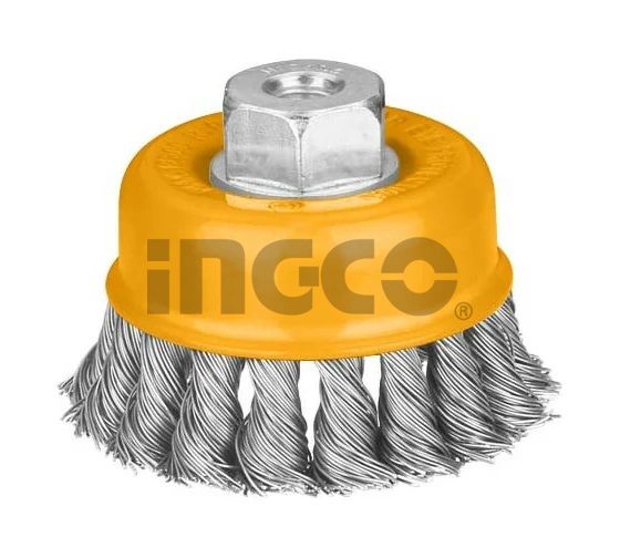 INGCO Щетка-крацовка с гайкой 100х0.5х30 мм/ М14