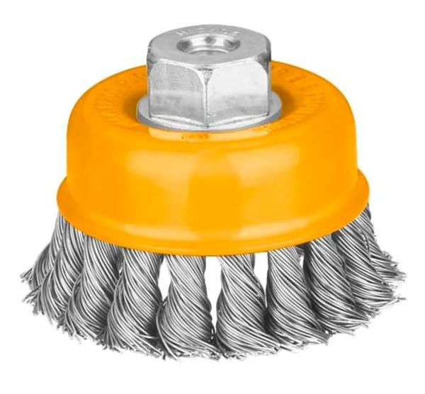 INGCO Щетка-крацовка с гайкой 75х0.5х30 мм/ М14