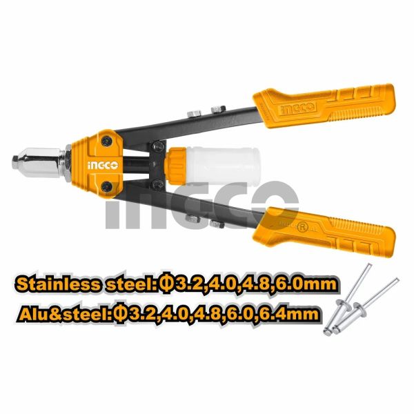 INGCO Заклепочник INDUSTRIAL 325 мм/ Применимые заклёпки: 3.2; 4.0; 4.8; 6.0; 6.4 мм