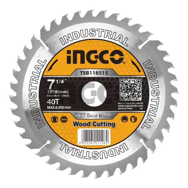INGCO Диск пильный по дереву INDUSTRIAL 185х20 мм 40Т