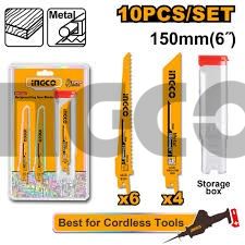 INGCO Набор пильных полотен для сабельной пилы 10 шт.