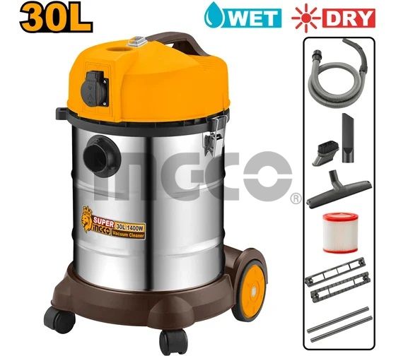 INGCO Пылесос строительный INDUSTRIAL 1400 Вт 30 л