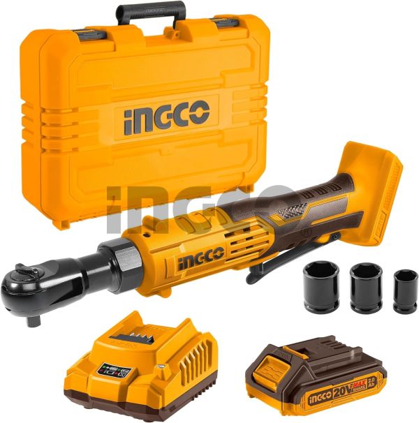 INGCO Трещотка аккумуляторная Li-Ion 20W INDUSTRIAL 2Ач 1шт/65 Нм