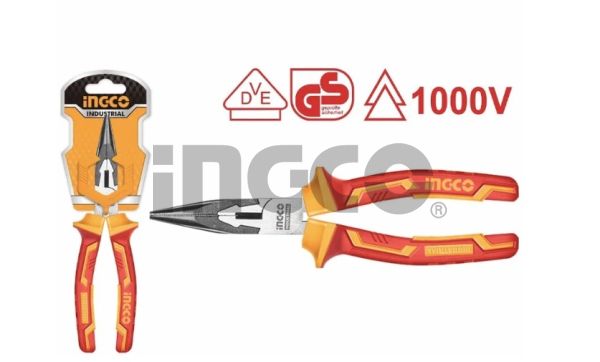 INGCO Тонкогубцы диэлектрические INDUSTRIAL 160 мм 6" Cr-V