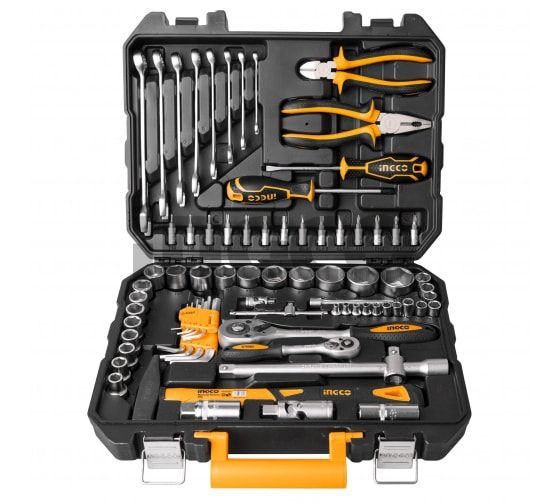 INGCO Набор инструментов INDUSTRIAL 77 предметов 1/4+1/2