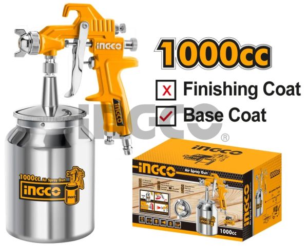 INGCO Краскораспылитель пневматический с нижним бачком/ V=1 л./ сопло 1,8 мм
