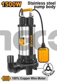 INGCO Насос погружной дренажный с режущим лезвием 1500 Вт 2,0 л.с.