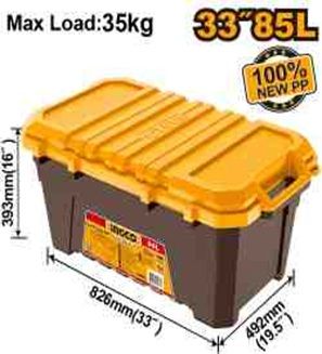 INGCO Инструментальный пластиковый ящик 33" 85L