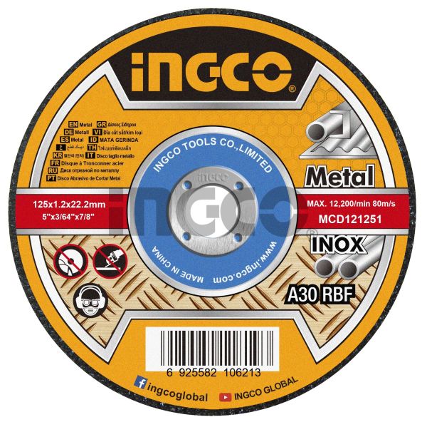 INGCO Диск отрезной по металлу 125x1.2x22.2 прямой