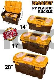 INGCO  Набор пластиковых ящиков для инструментов 3 шт/ Размер: 14"+17"+20" new