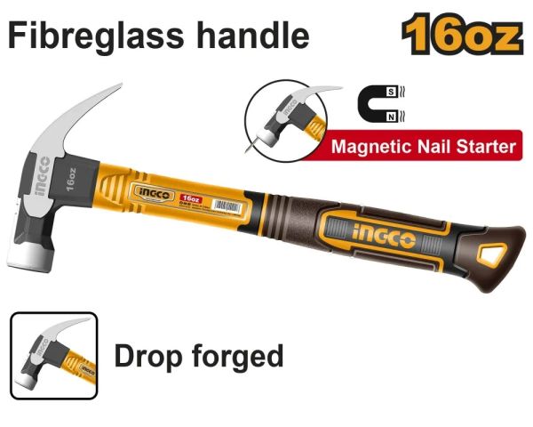 INGCO Молоток-гвоздодёр SUPER INDUSTRIAL 450гр
