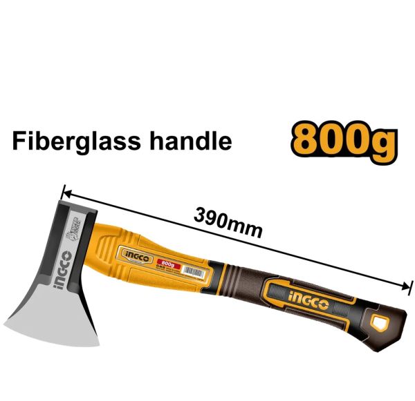INGCO Топор 800 гр. с трехцветной рукоятью из стекловолокна