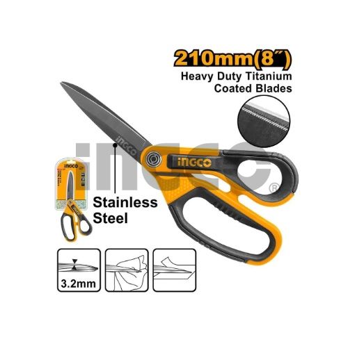 INGCO Ножницы усиленные с резиновой рукояткой 210мм INDUSTRIAL