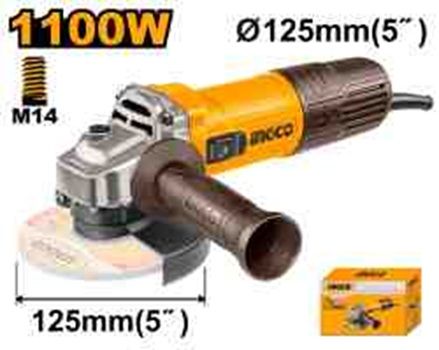 INGCO Машина углошлифовальная INDUSTRIAL Ø125мм 1100W