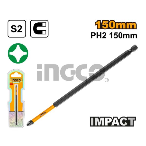 INGCO Бита ударная SUPER INDUSTRIAL IMPACT РН2х150мм 1 шт