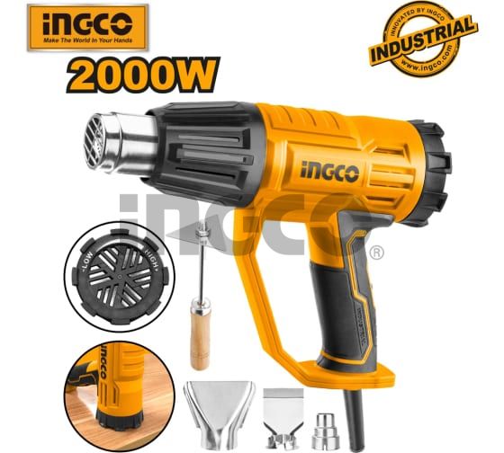 INGCO Фен технический INDUSTRIAL 2000Вт 50-550°C