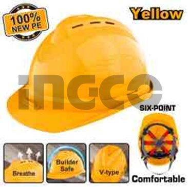 INGCO Каска строительная желтая INDUSTRIAL