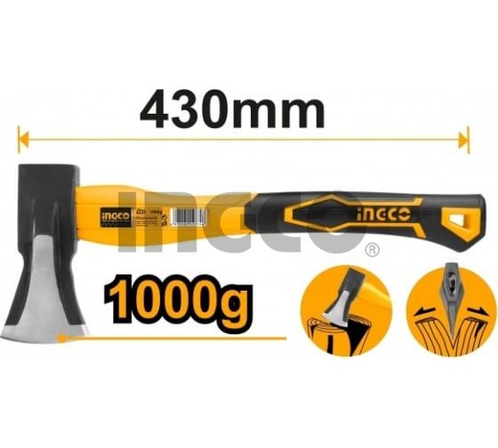 INGCO Топор-колун с фибергласовой рукоятью 1000гр