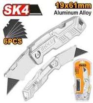 INGCO Нож складной алюминиевый 170 мм /в комплекте 6 лезвий SK4